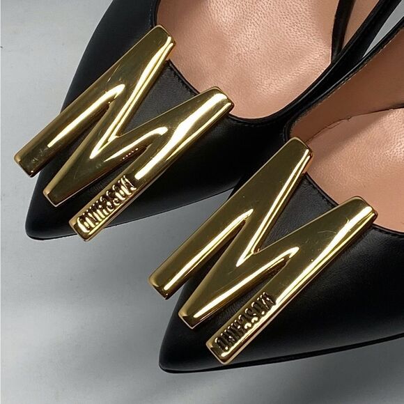 Moschino Logo Leather Pumps size 37 - Picture 10 of 15